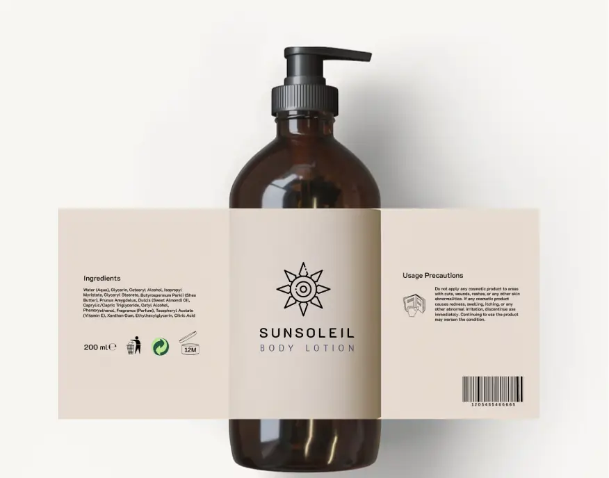 Example Cosmetic Product Label Image