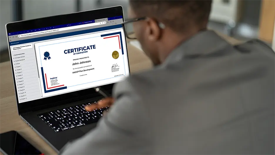 FSQA professional receiving certificate from Registrar online professional training FSQA professional receiving certificate from Registrar online professional training