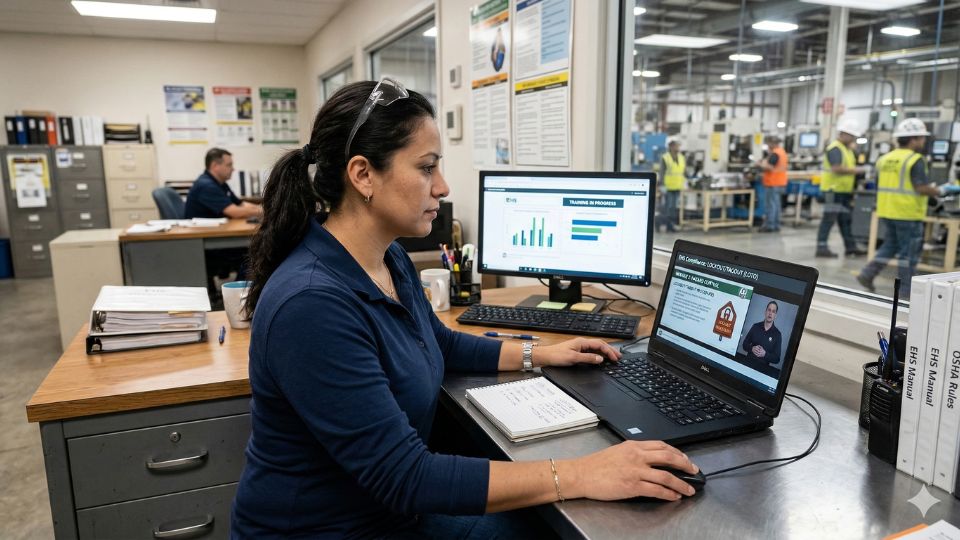 A woman discovers how to use EHS Training to Avoid Recordable Incidents