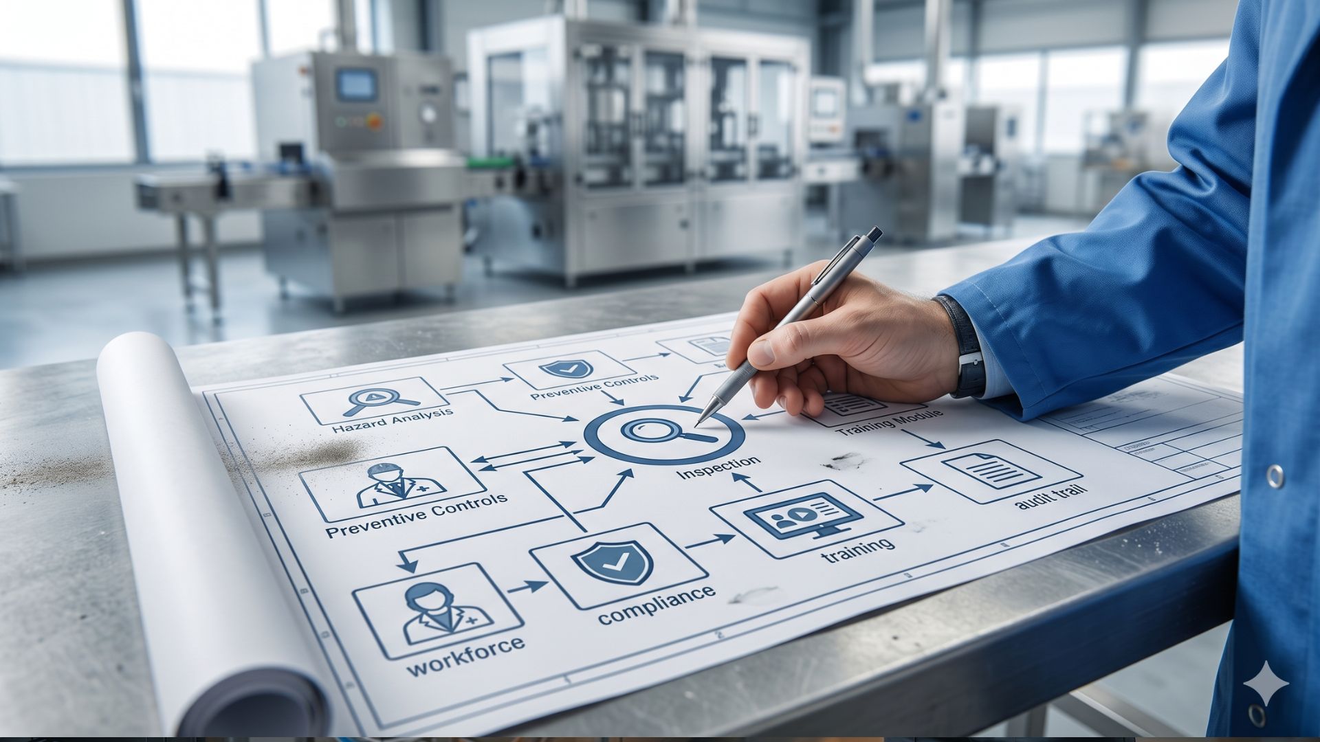 A man evaluates his "blueprint" for FDA inspection defense.