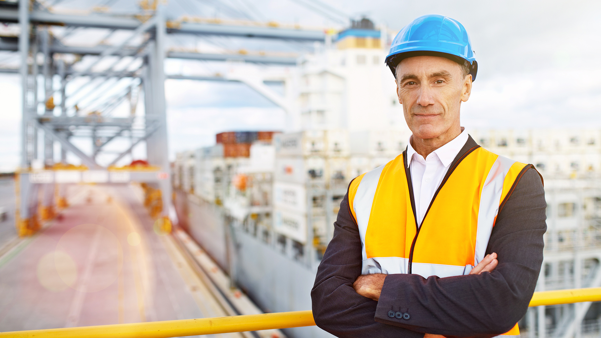 U.S. importer at dock standing confidently