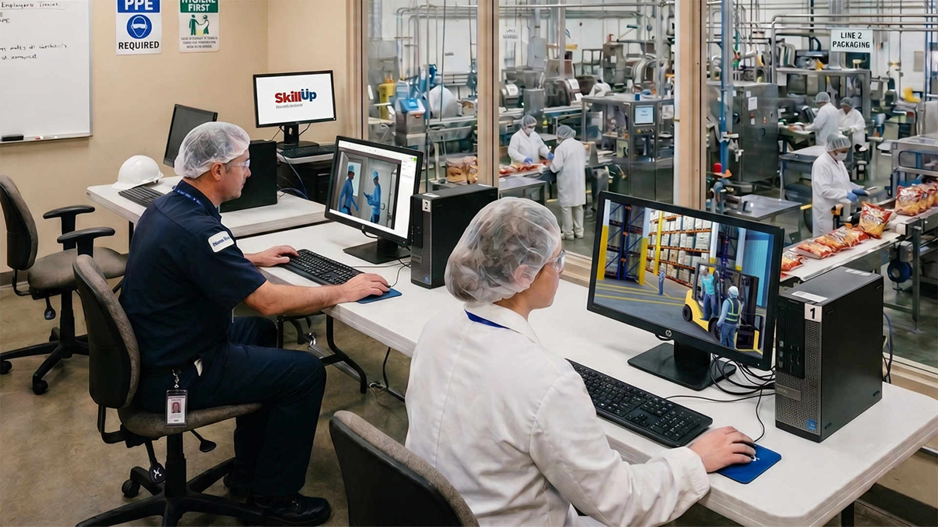 interactive eLearning in food manufacturing training room